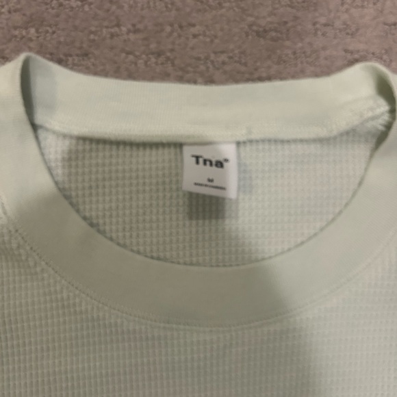 TNA Aritzia Waffle Long Sleeve Mint Green - Picture 3 of 7